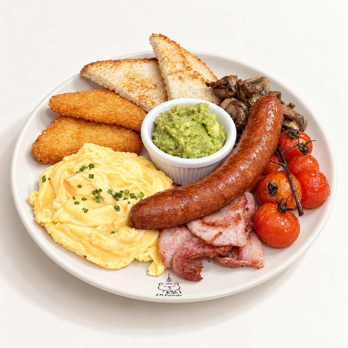 JM Formula Big Breakfast with subtle JM Formula branding on an off-white background