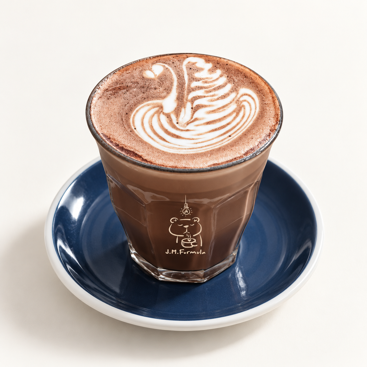 JM Formula Hot Chocolate on an off-white background