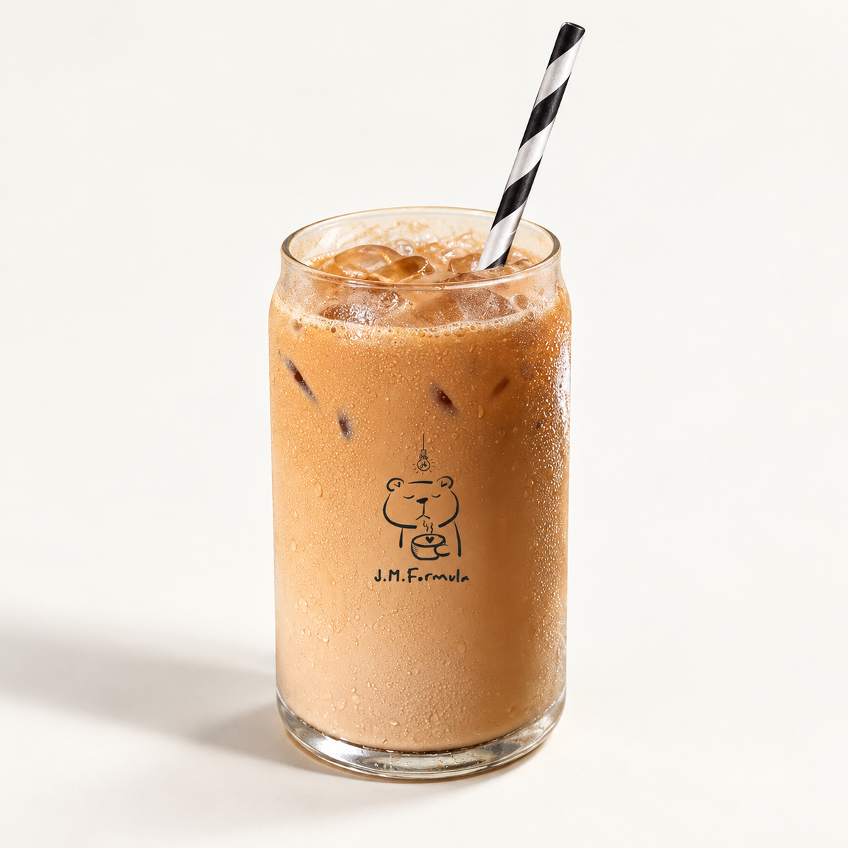 JM Formula Iced Latte on an off-white background