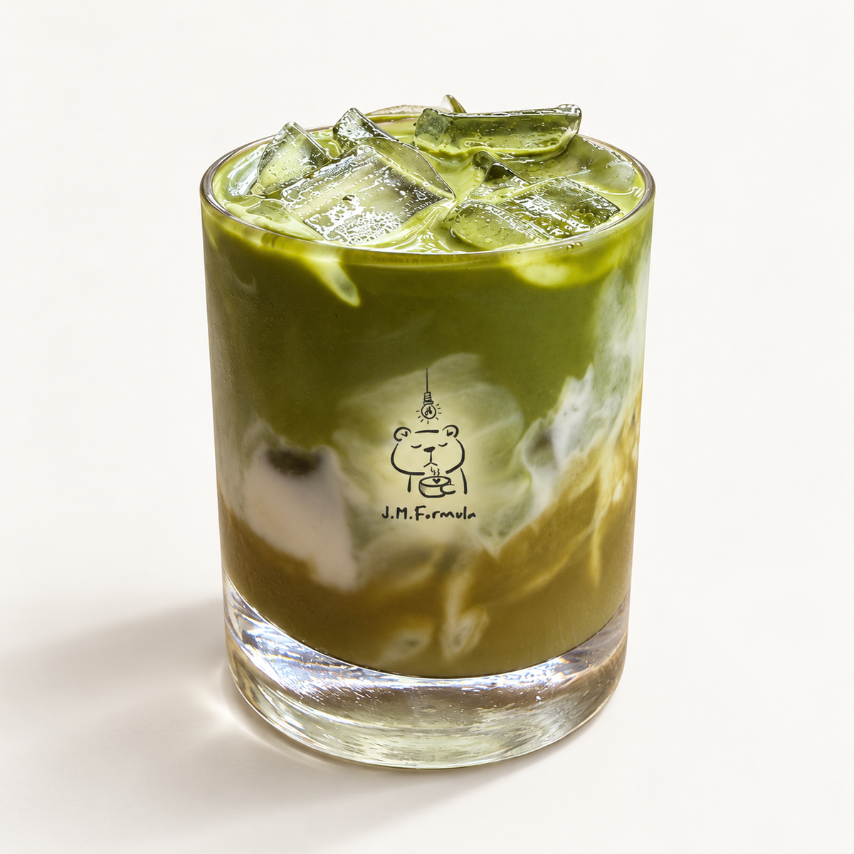 JM Formula Iced Pistachio Matcha on an off-white background