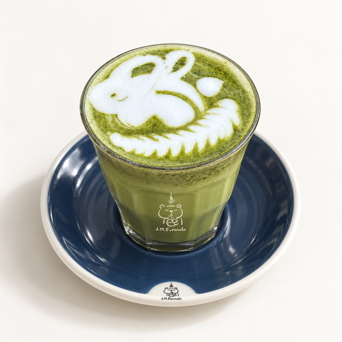 JM Formula Matcha Latte on an off-white background