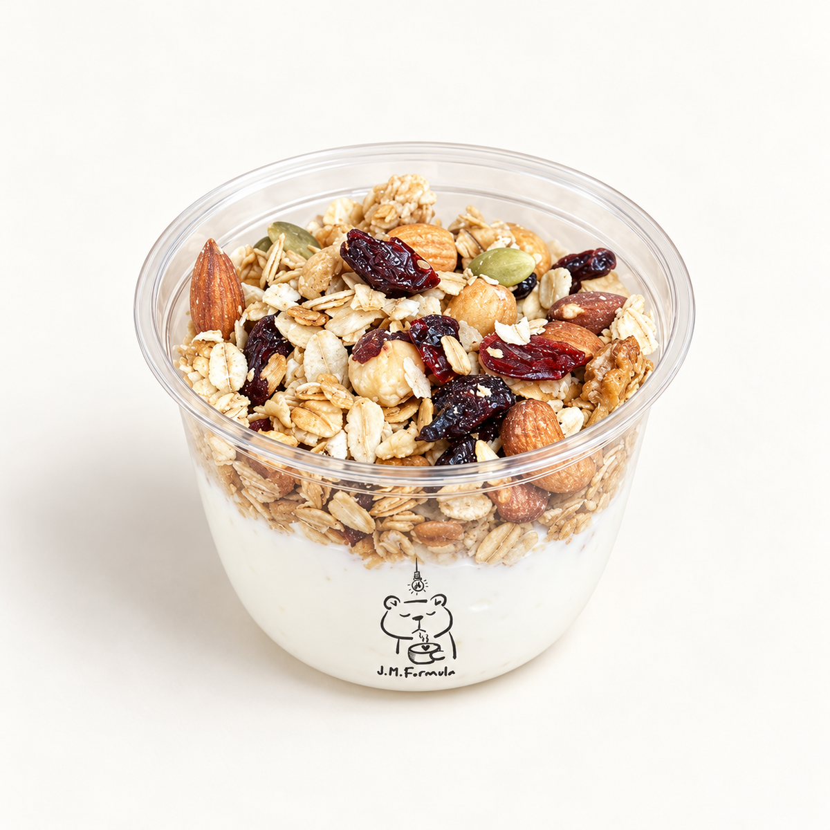 JM Formula Muesli Yogurt on an off-white background